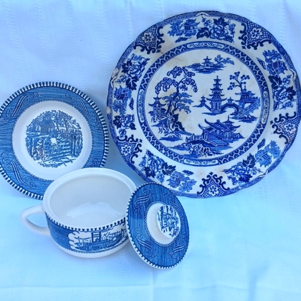 Antique/vintage glass dish lot